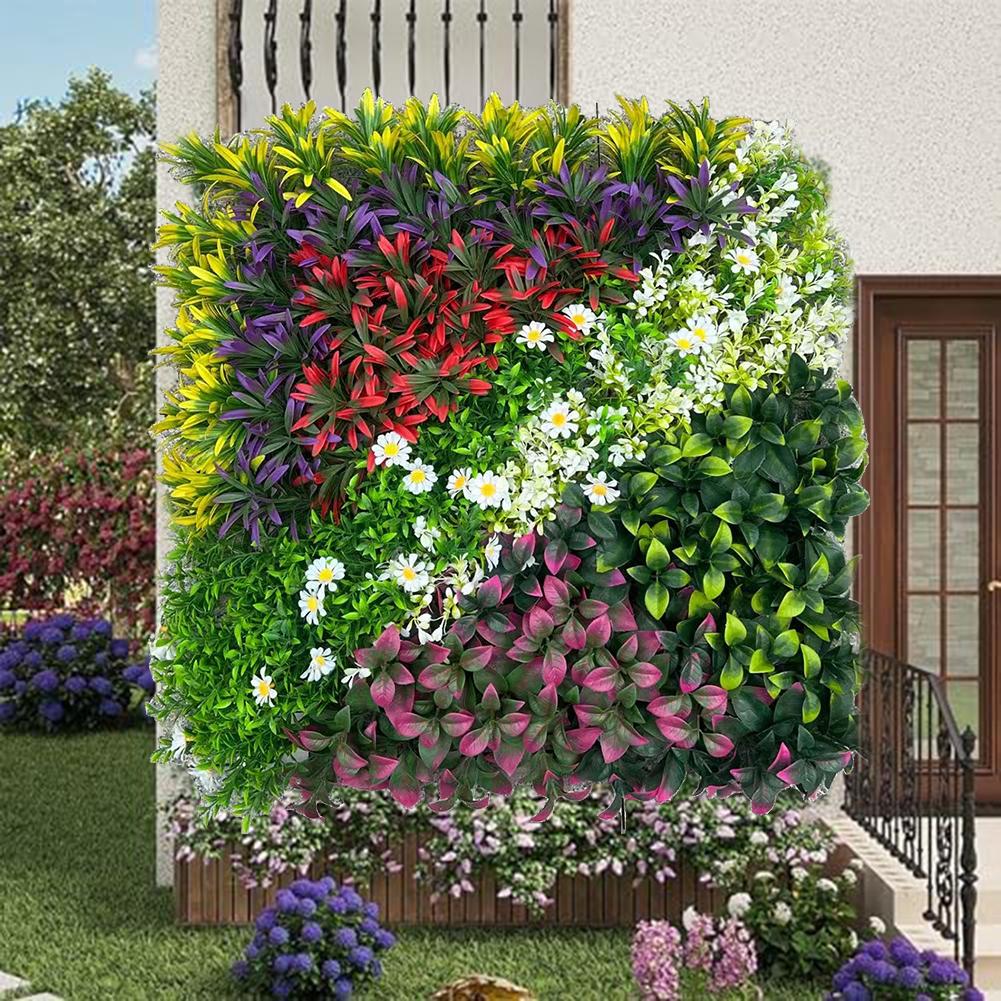 Flower Wall Panel - Panel ścienny ze sztucznych roślin, zielony,
