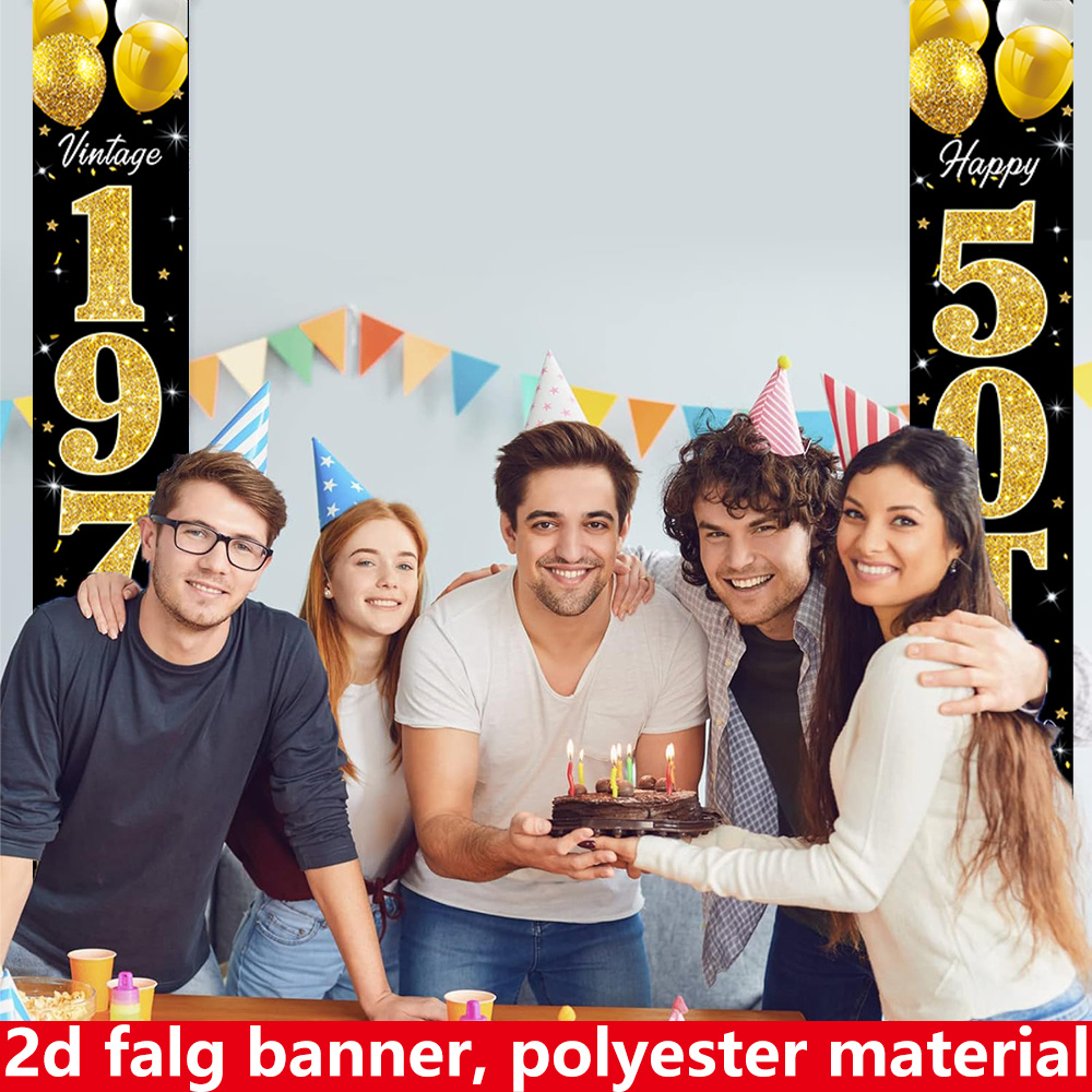 Baner płaski 2D, baner urodzin – Party Banner Gold recenzja i cena