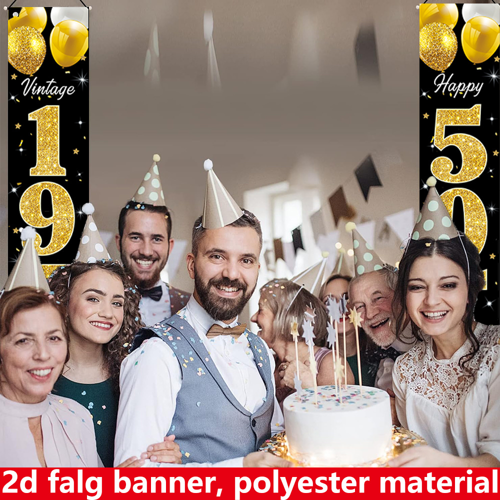 Baner płaski 2D, baner urodzin – Party Banner Gold recenzja i cena